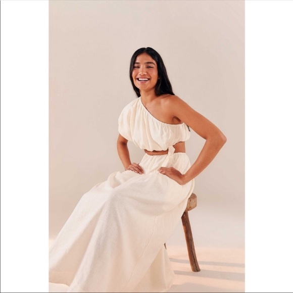 Farm Rio Off-White One Shoulder Dress - Picture 2 of 6